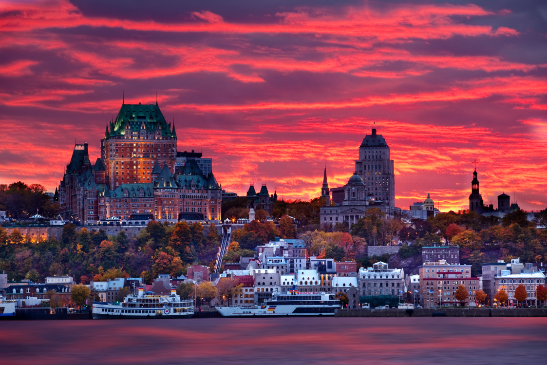 Quebec City 2 day itinerary sunset