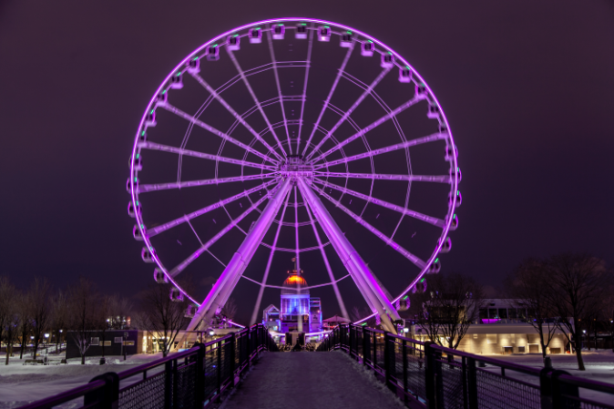 Montreal Ferris Wheel at Night