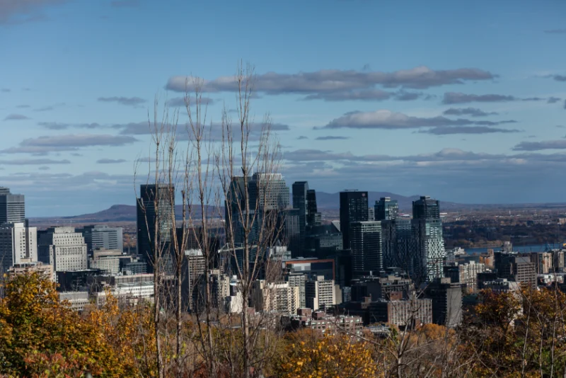 Views of Montreal at Mont-Royal - one of the places to see in Montreal