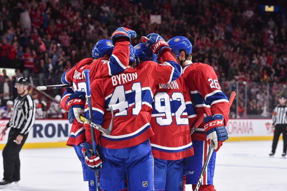 Hockey game in Montreal during winter