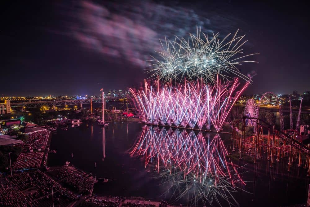 Watching Loto-Quebec Fireworks is a free thing to do in Montreal