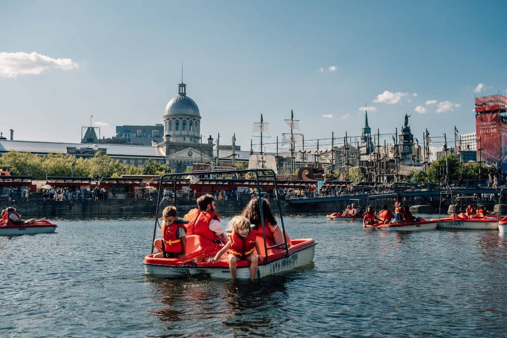 Ride a pedal boat is a fun do in Montreal with families