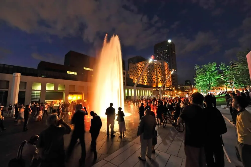 Experience Place des Festivals in Montreal with family