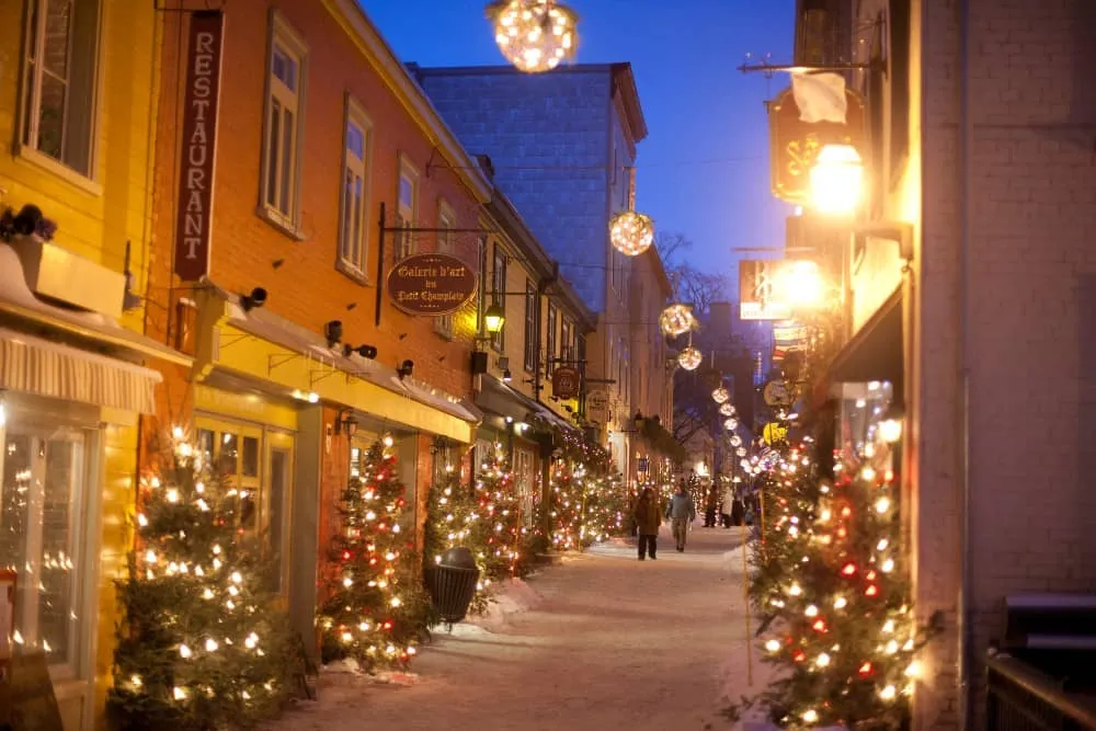 Visit Quartier Petit Champlain on Christmas in Quebec City
