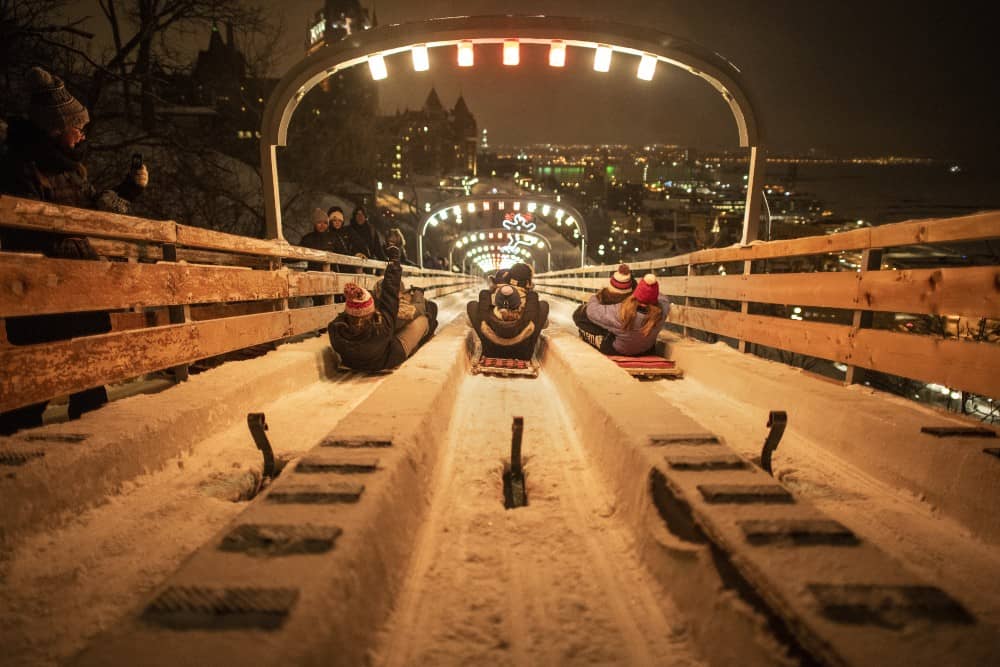 Try a Toboggan Slide when visiting Quebec City